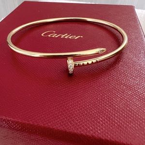 Cartier Small version Juste Un Clou Bracelet 18k size 17 with diamonds bangle